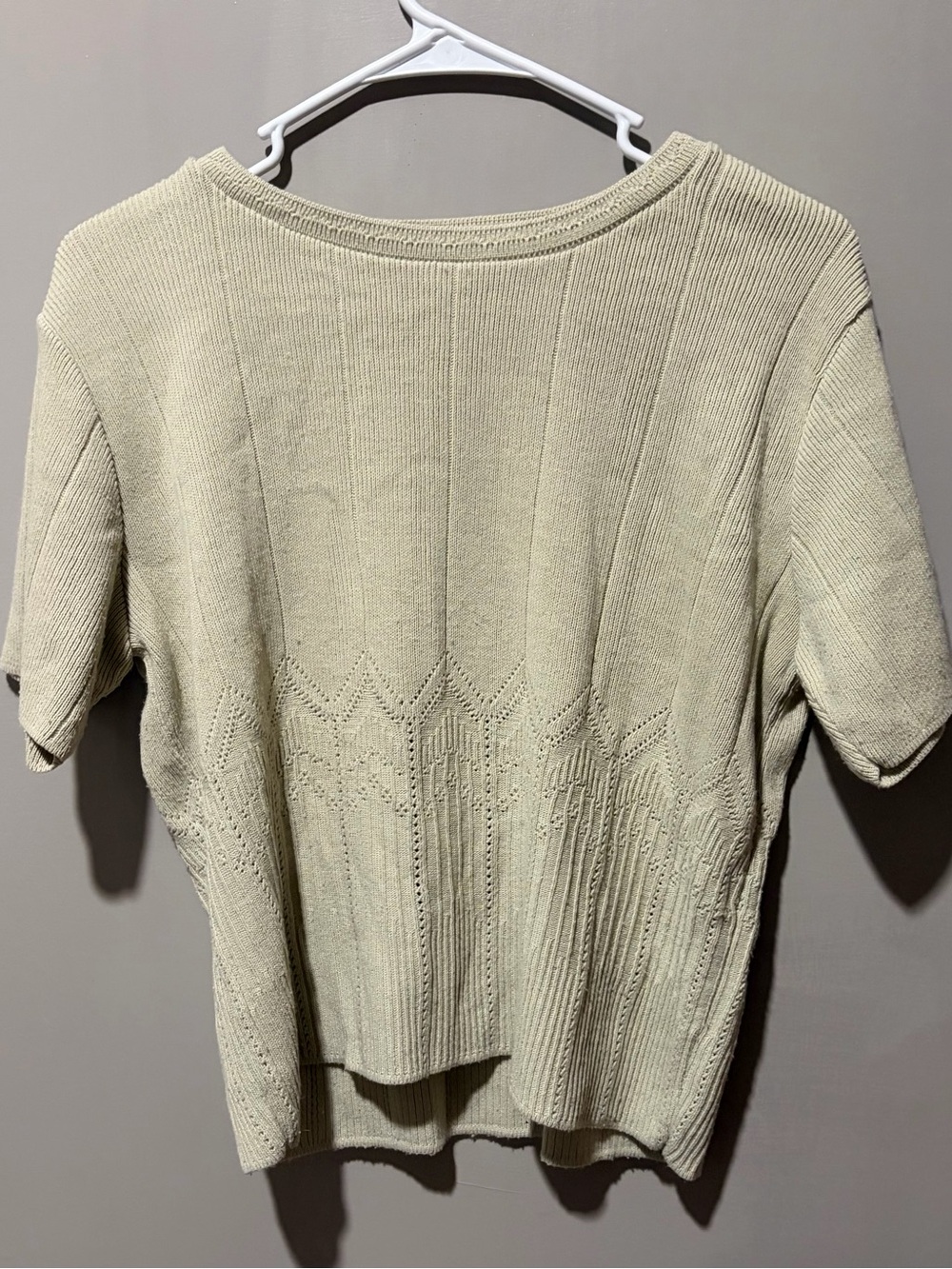 Vintage Victoria Jones Light Sage Knit Short-Sleeve Sweater - Women's Classic